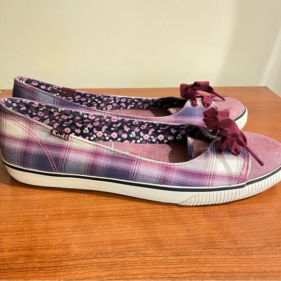 Keds Womens Ballet Flats Sneaker Size 9.5 Fabric Plaid Slip-On Comfort Round Toe - Picture 4 of 8
